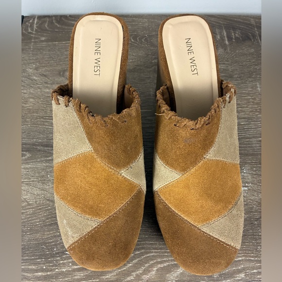 Nine West Women’s Suede Platform Clogs Heels Sz 9.5 - Picture 2 of 8
